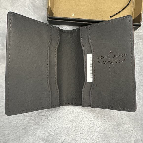 Justin Wallet Card Wallet With Gusset Genuine Leather RFID Logo Embossed Unisex - Picture 3 of 10